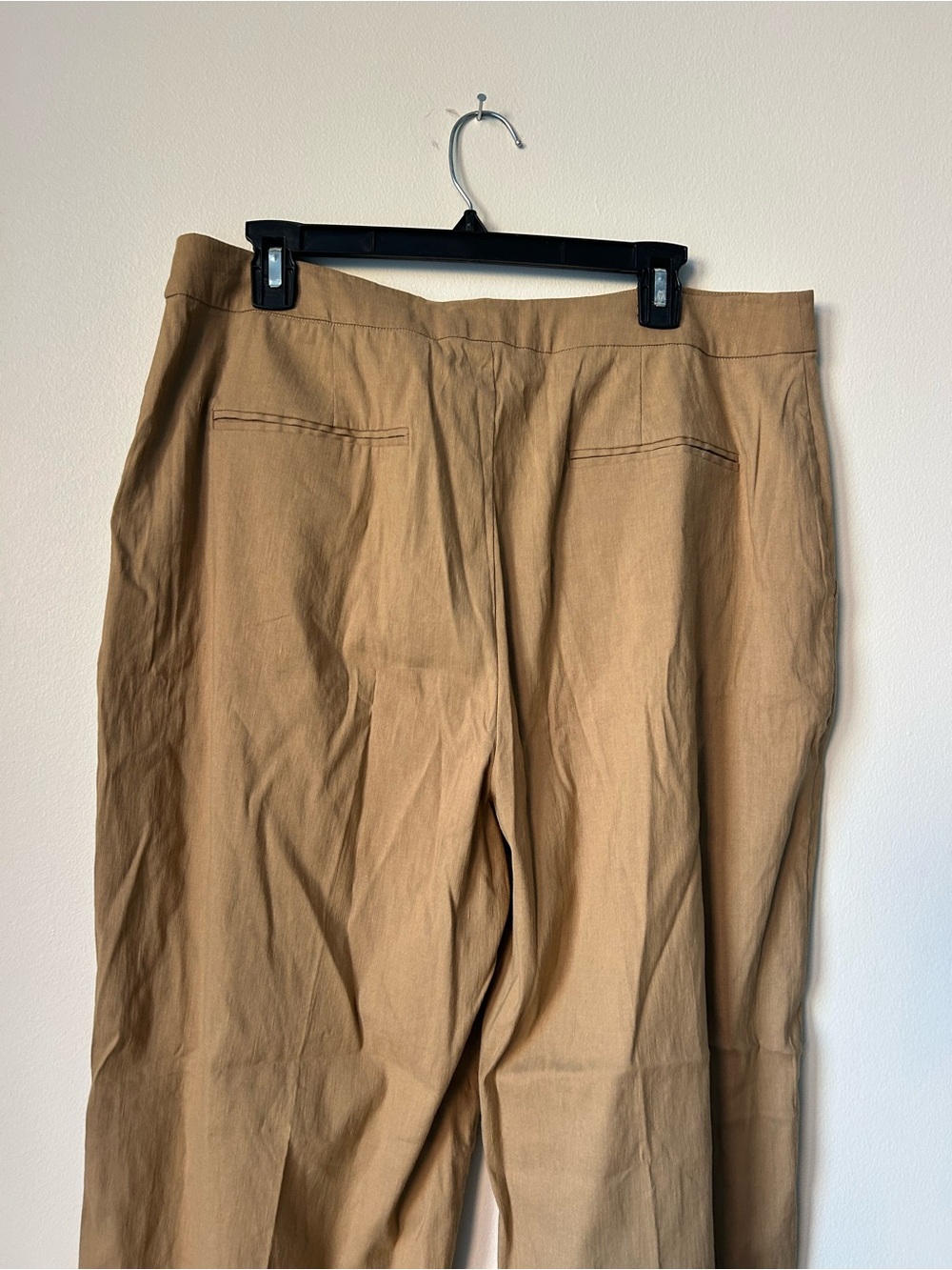 Jenni Kayne Linen Keaton Pants Khaki Wide Leg Trousers Size 14 NWT Luxury Work - Picture 13 of 14